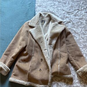 Route 66 Women's Cream and Tan Teddy Jacket